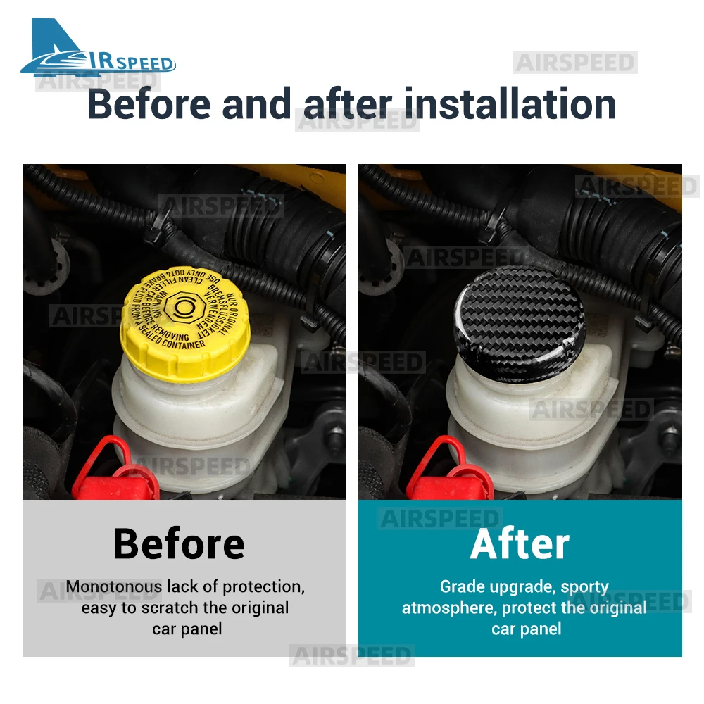 ل Abarth 595 595C 695 695C 2012-2024/فيات 500 500C 2008-2024 ريال جاف الصلب ألياف الكربون سائل الفرامل خزان النفط غطاء تغليف #4