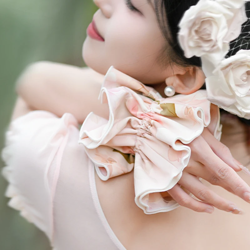 Ivoogle Цветочный букет с принтом Мраморные аксессуары для волос Танцевальные аксессуары Женские аксессуары для волос Балетная резинка для волос для взрослых