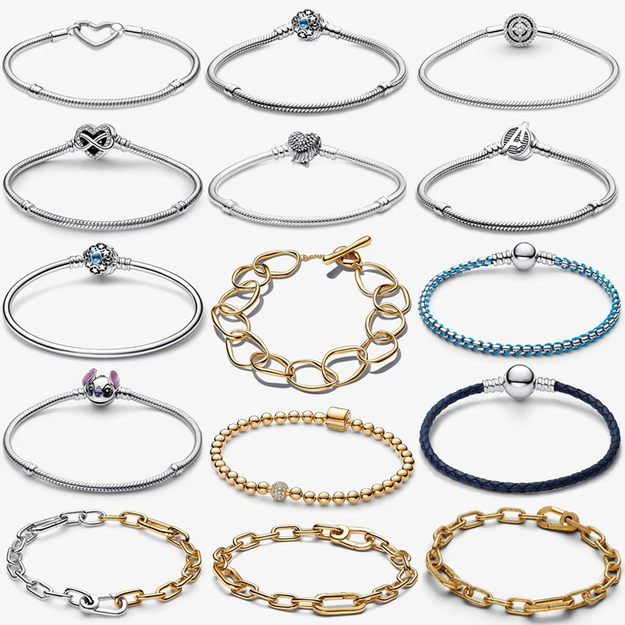 

2026 New 925 Silver Sparkling Eternal Heart Shaped Meteor Princess Wings ME Chain Bracelet Exquisite DIY Charm Jewelry Gift