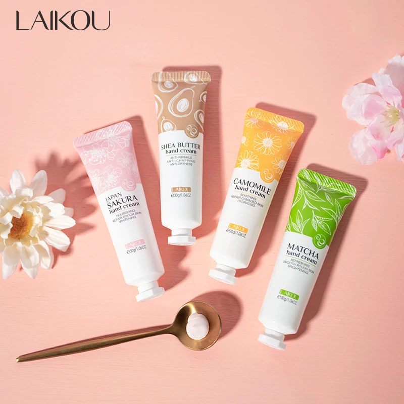 2pcs LAIKOU Sakura Hand Cream Moisturizing Soften Skin ​Refreshing Hand Cream Winter Hand Skin Care Product