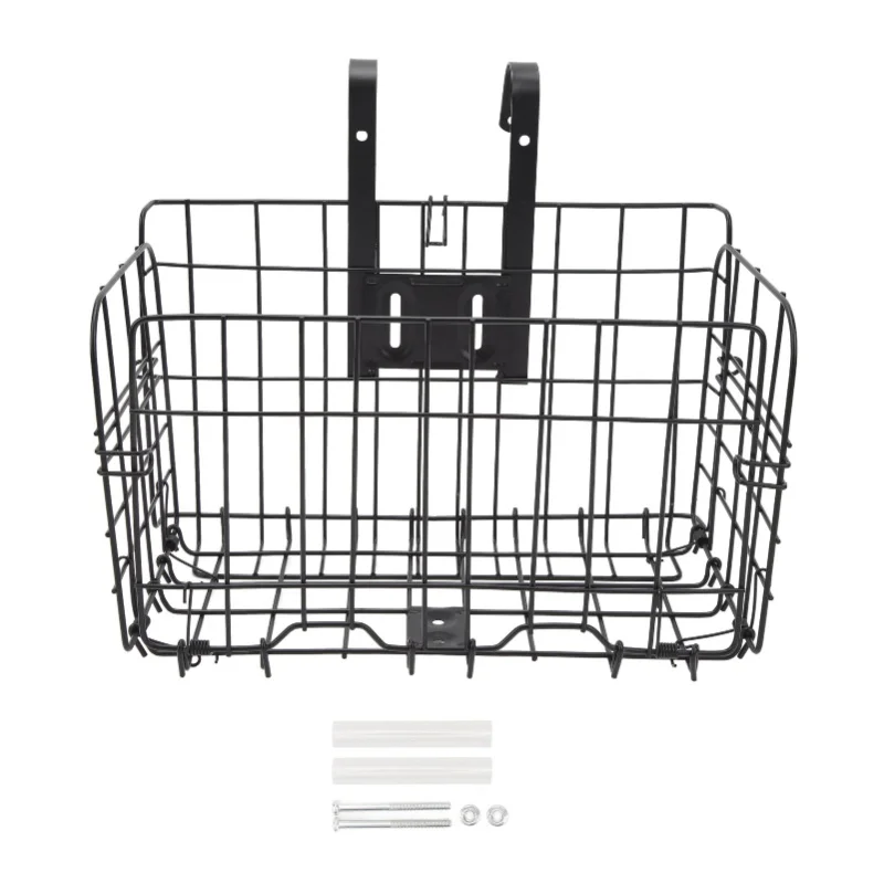 

Folding Rear Bike Basket Wire Mesh Fold Up Detchable Front Rear Hanging Bike Basket Bicycle Bag Cargo Rack For Mountain Bike
