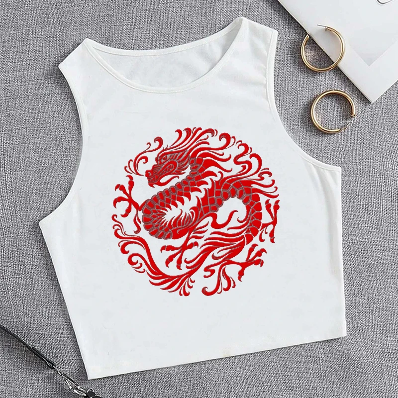 Neue 2024 Harajuku Ulzzang T-Shirt Tops T-Shirt weibliche Ästhetik y2k 90er Jahre lustige T-Shirt niedlichen Drachen T-Shirt Frauen Ernte Top-Shirt