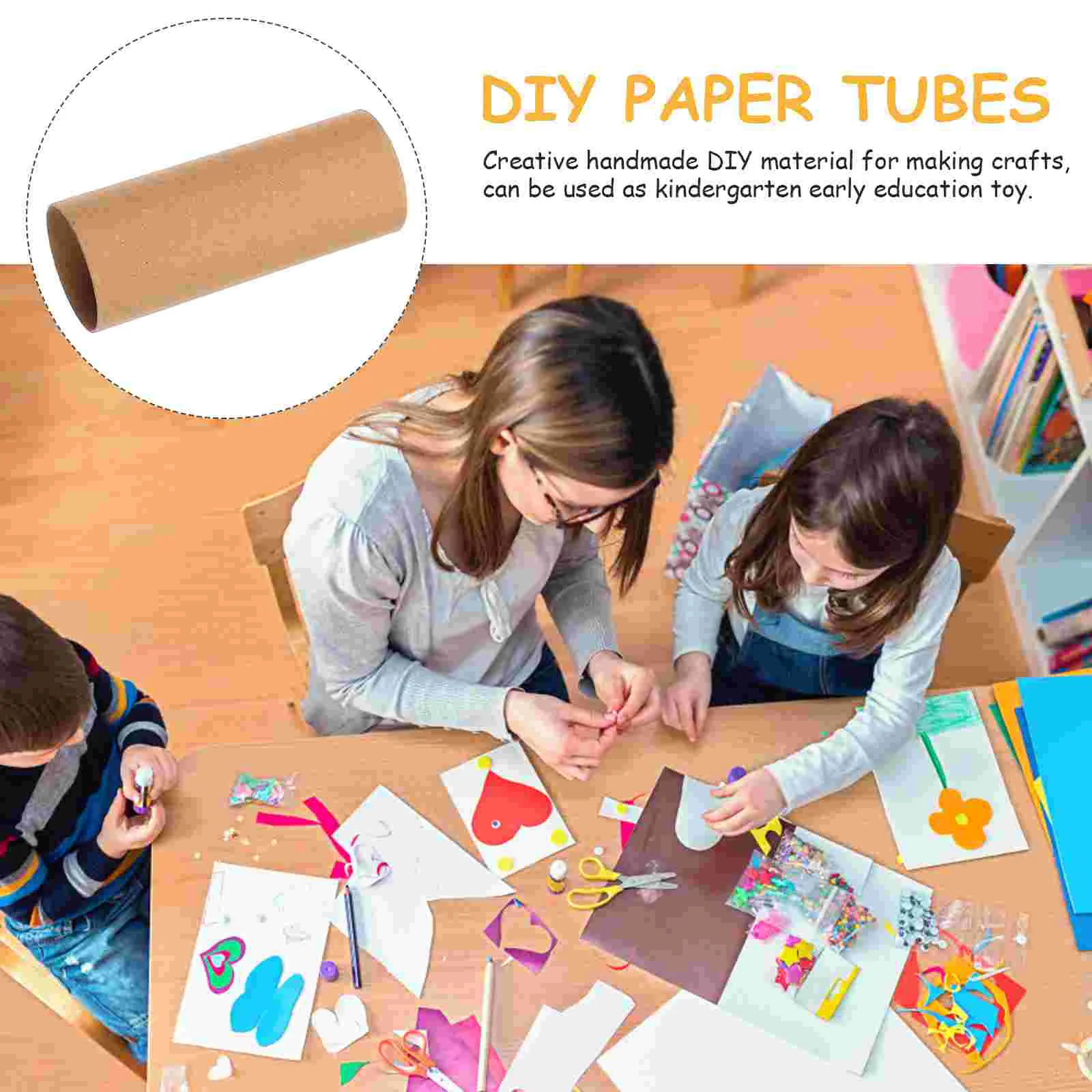 20 Pcs Craft Cardboard Tube Paper DIY Projects Classroom Kids Round Tubes Can Cut