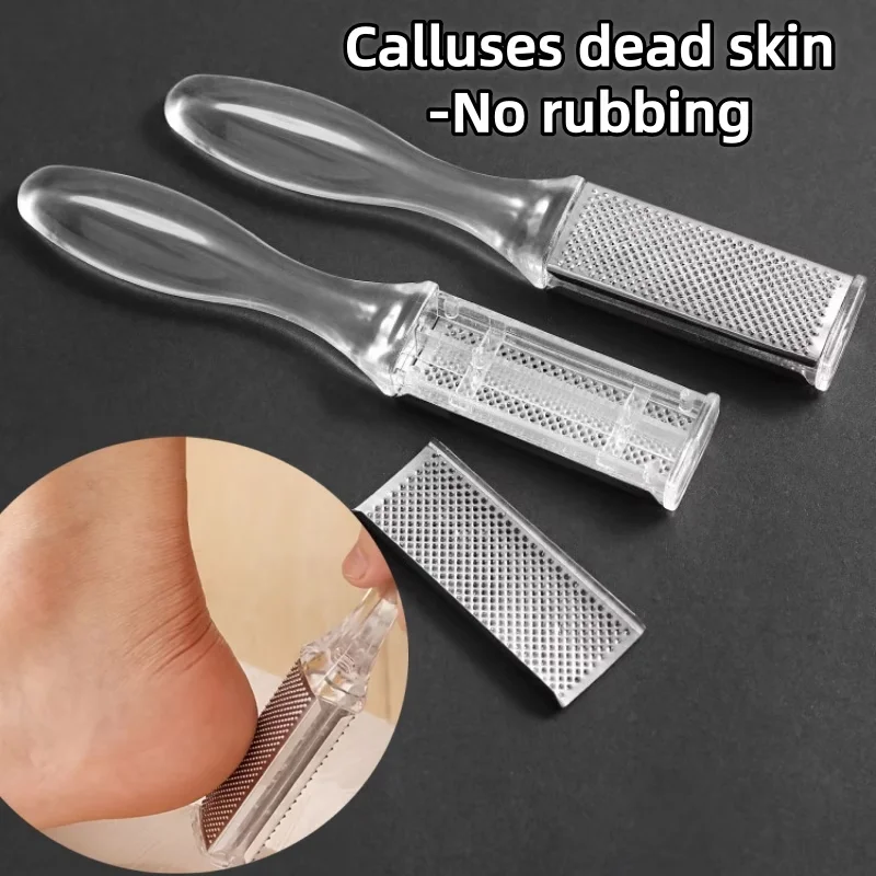 1Pc Stainless Steel Double-Sided Foot File for Dead Skin & Cuticle, Pedicure Foot Scrubber, Foot Skin Grinding Scraper Tool
