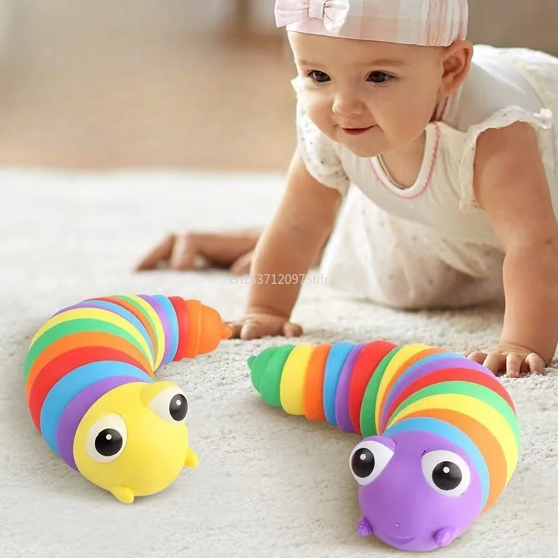 14,5 cm Fidget Naaktslak Decompressie Speelgoed Leuke Rups Vorm Decompressor Kantoor Tafel Speelgoed Zintuiglijk Speelgoed voor Kinderen en Volwassenen