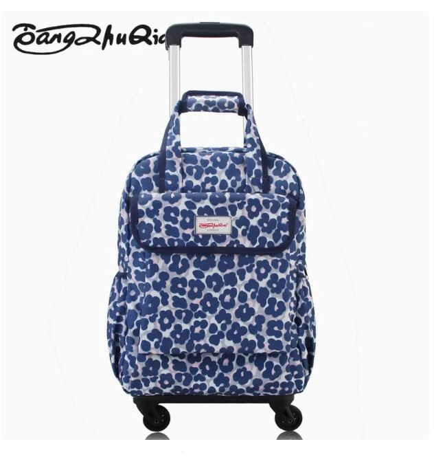 Women Carry-on Hand luggage Trolley Bags Spinner Suitcase  Oxford Wheeled Backpacks bags on wheels Rolling Luggage Backpack bags