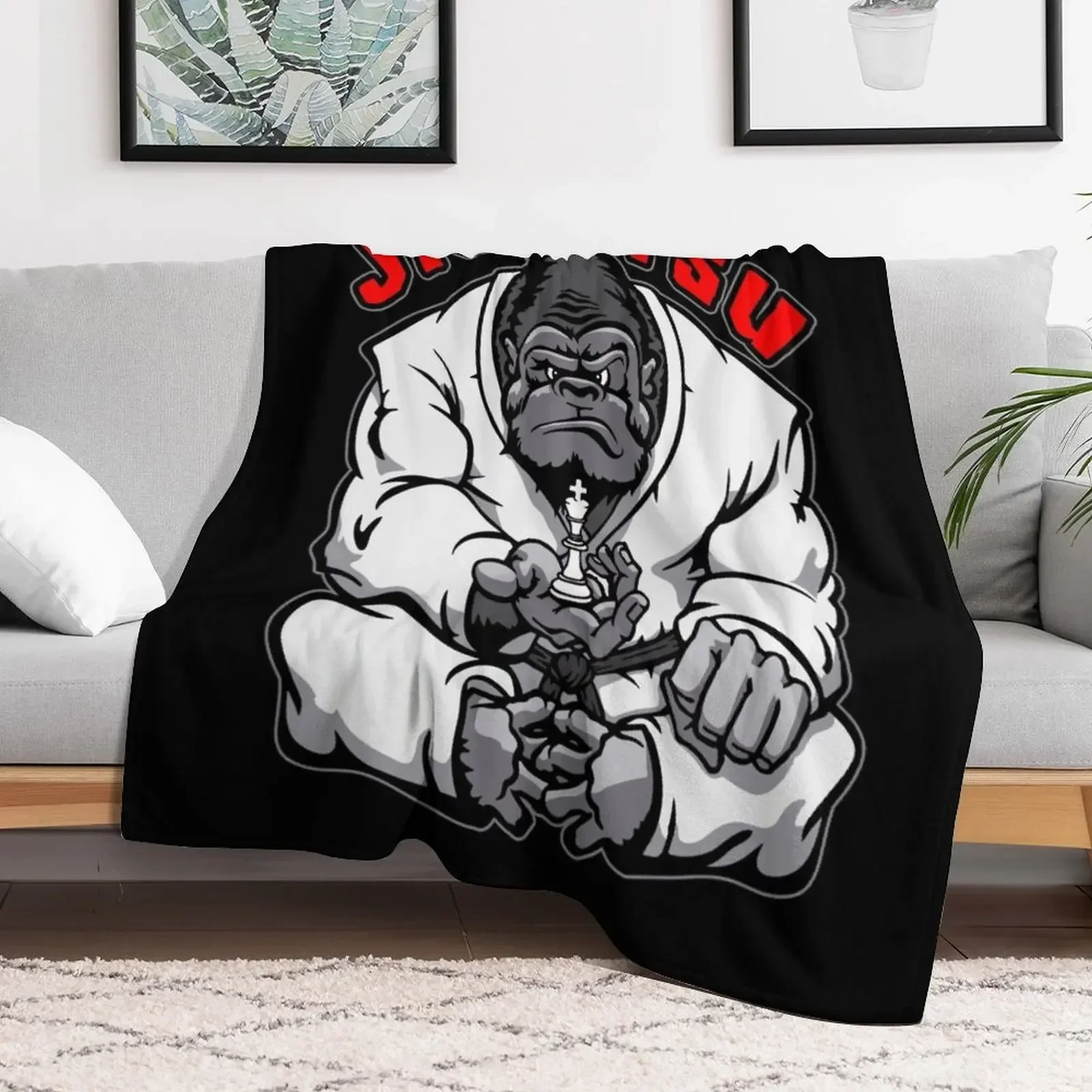 Brazilian Jiu Jitsu MMA BJJ Gorilla Grappling Chess King Throw Blanket decorative Loose blankets ands wednesday Blankets