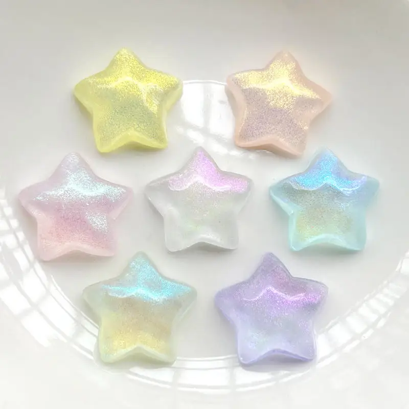 22mm five pointed star mermaid star sky color acrylic rhinestone crystal flat back DIY clothing jewelry hairpin decoration