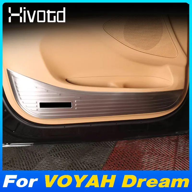 

Защитная накладка из нержавеющей стали на дверь автомобиля, наклейка-накладка от царапин, защитный чехол для VOYAH Dream, аксессуары для стайлинга интерьера 2024