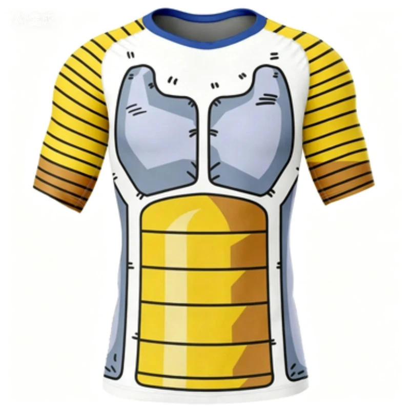 Niche Functional Battle Suit with Black White Red, and Yellow Mecha Styles  Quick Drying Summer Fitness Training Suit