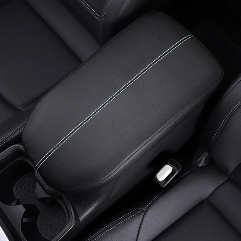 For Toyota RAV4 2020 2021 2022 Car Central Armrest Box Cover Microfiber Leather Black Armrest Box Sleeve Case Interior Accessory