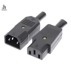 1pc AC 3Pin Socket Straight Cable Plug Connector Female Male Plug C13 C14 16A 250V