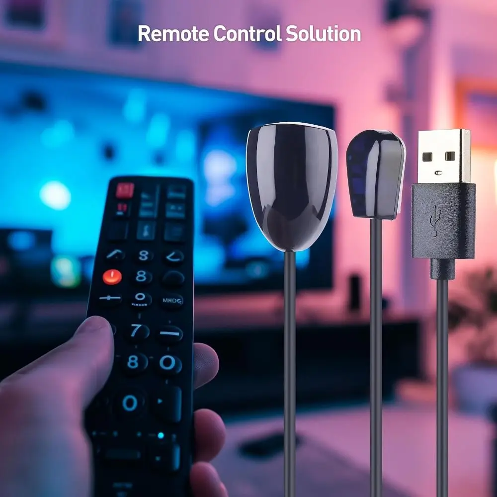 USB Powered Infrared Remote Extender Plug And Play Infrared Signal IR Remote Blaster Cord Wireless Control Signal Range Extender