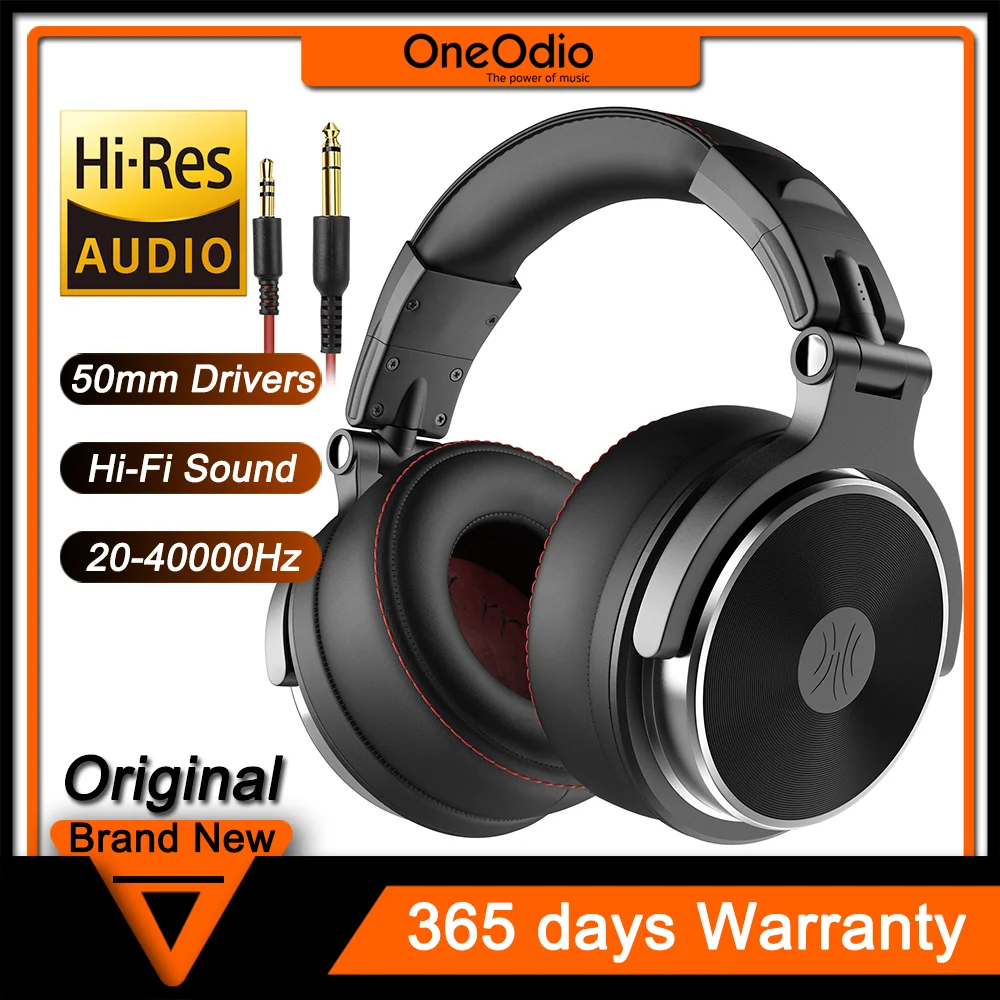 Oneodio Studio Wired Headphones Over Ear Hi-Res Audio Wired Headset With Microphone Studio DJ Stereo Headphones 3.5mm/6.35mm