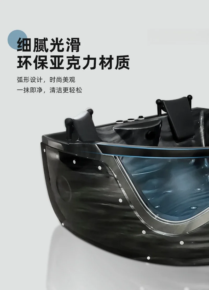 Fan-shaped acrylic surfing jacuzzi, acrylic small apartment household independent constant temperature
