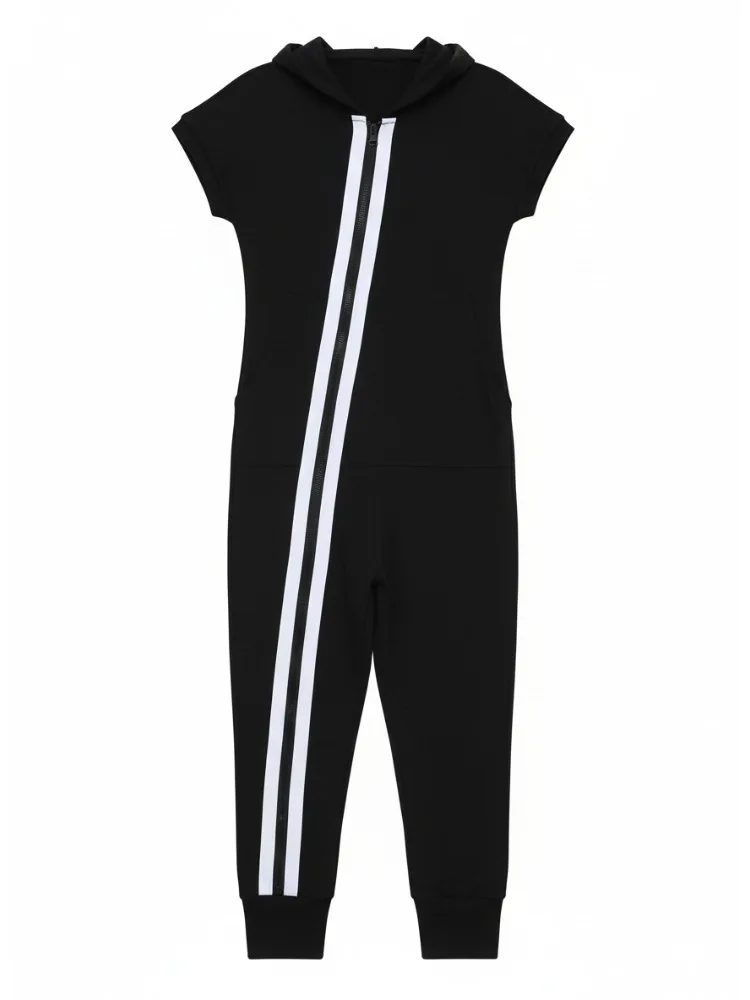 

Gymdolphin женский полосатый комбинезон, летняя мода, комбинезон с капюшоном и короткими рукавами, 2025 г., повседневная спортивная одежда, комбинезон для женщин