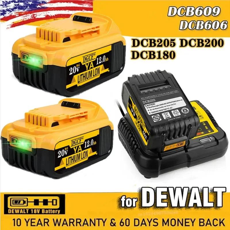 Original 20V 6.0Ah 8.0Ah 12.0Ah DCB200 Replacement Li-ion Battery for DeWalt DCB205 DCB201 DCB203 power tool Battery