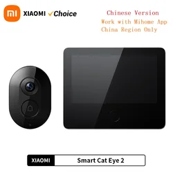 Xiaomi-スマートカメラ,ワイヤレス,wifi,ビデオ,のぞき穴,ドアベル,3MP HD,赤外線暗視,180広角,MiHomeアプリケーション