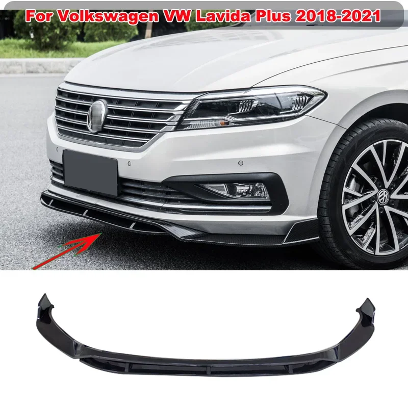 For Volkswagen VW Lavida Plus 2018-2021 Front Bumper Lip Spoiler Side Splitter Canards Body Kit Guards Deflector Car Accessories