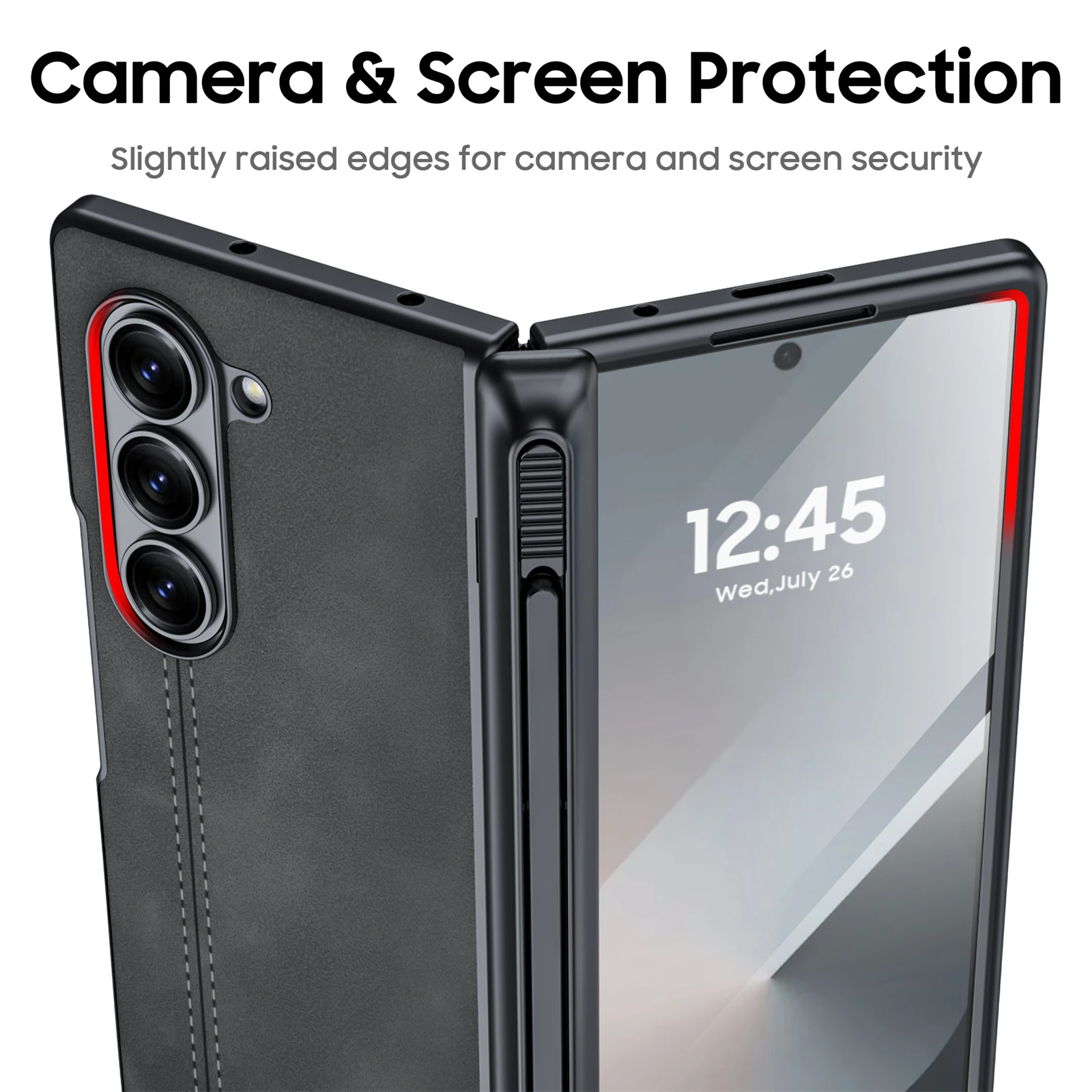 for Galaxy Z Fold 6 Phone Case Invisible S PEN Base Bearing Protection Integrated Protective Film Anti-Fall Protective Cover