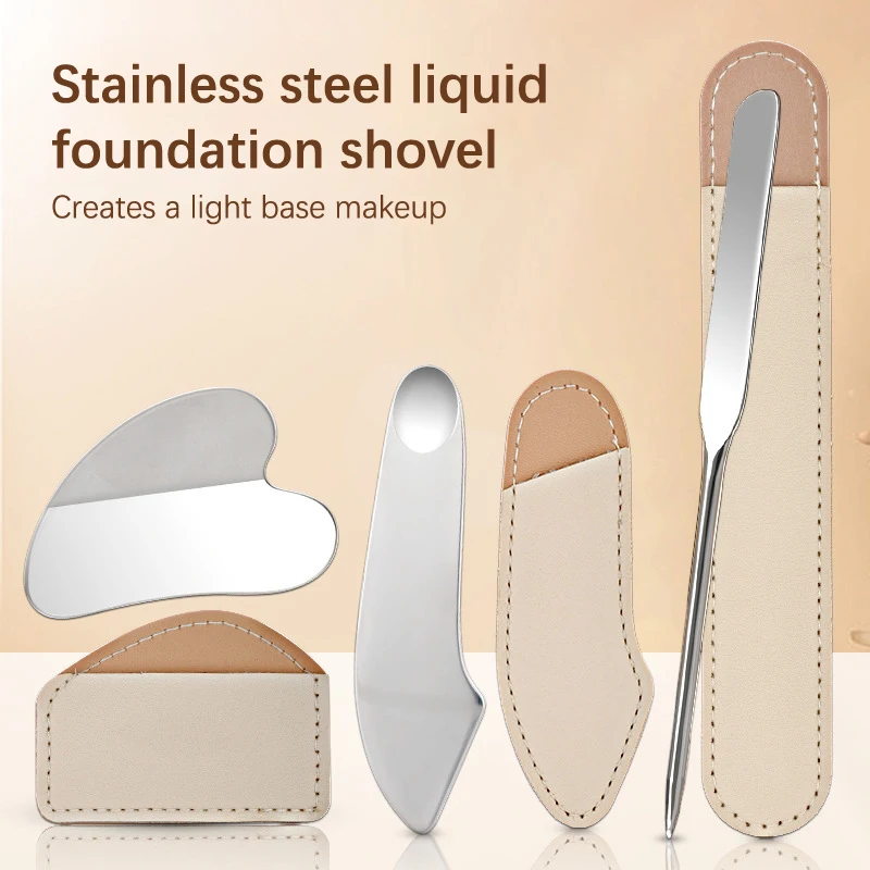 Stainless Steel Foundation Spatula Mask And Eye Cream Spoons Multi-Functional Facial Scraping Metal Beauty & Skin Care Tools Set