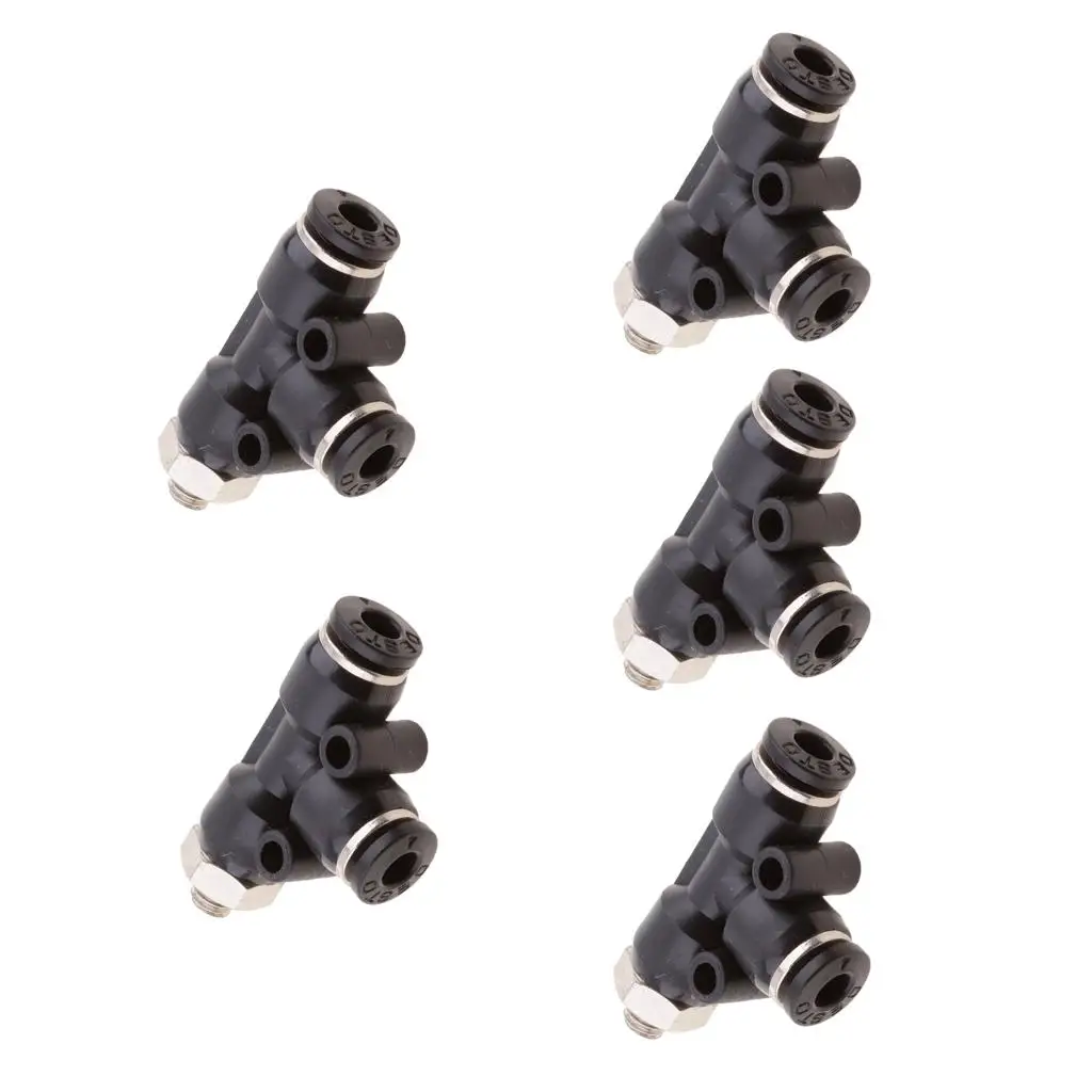 5 Pieces Hose Tube Female Thread Stud Fit Pneumatic Fitting 4mm 6mm 8mm