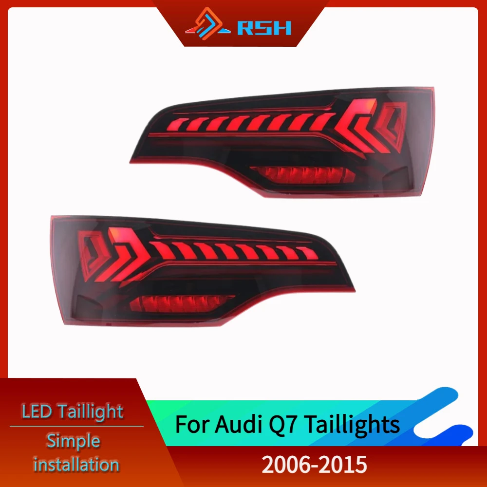Car Taillights For Audi Q7 2006-2015 Taillight Assembly Modification Full LED Running Lights Brake Water Turn Signal Lights