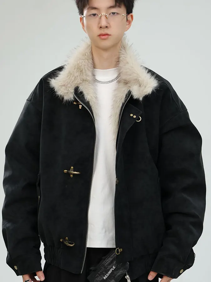 

Мужская утепленная зимняя куртка американского модного бренда, синяя, из хлопка и кожи, повседневная, в городском стиле, верхняя одежда