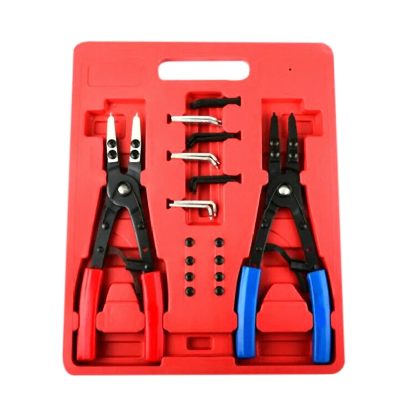 2 Pc.10 Inch Ratchet Type Circlip Remover Installer Snap Ring Pliers Set