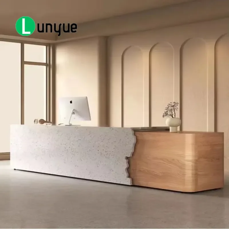 Modern Company Front Desk Reception Counter Cashier Table Office Furniture for Business Lobby Store Commercial Use Stylish