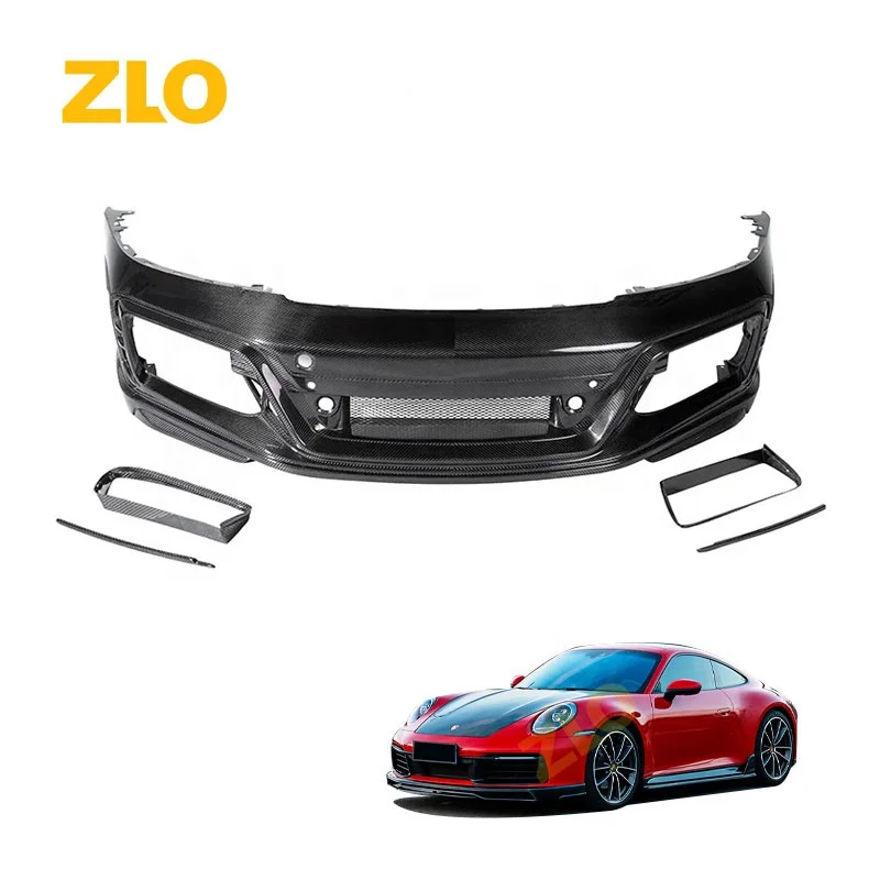 Automotive Bumper Dry Carbon Fiber T Style Front bumper For Porsche Carrera/Carrera s 992 911 Auto Front Bumper