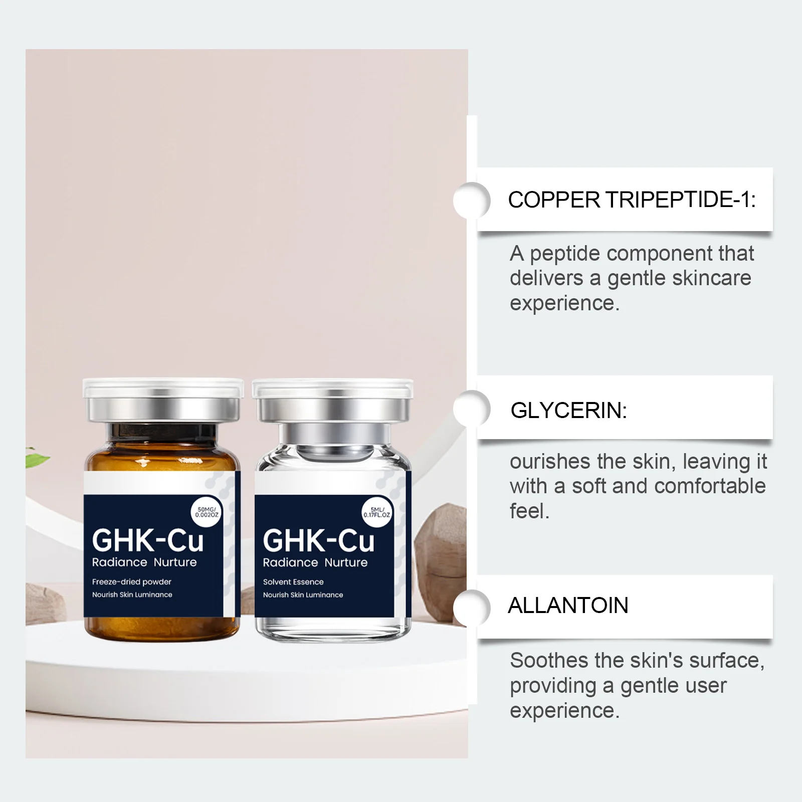 Skin Revitalizing Freeze-Dried Powder Set - Powder and Liquid Separated, Peptide Care, Sealed for Freshness, Light and Refreshin