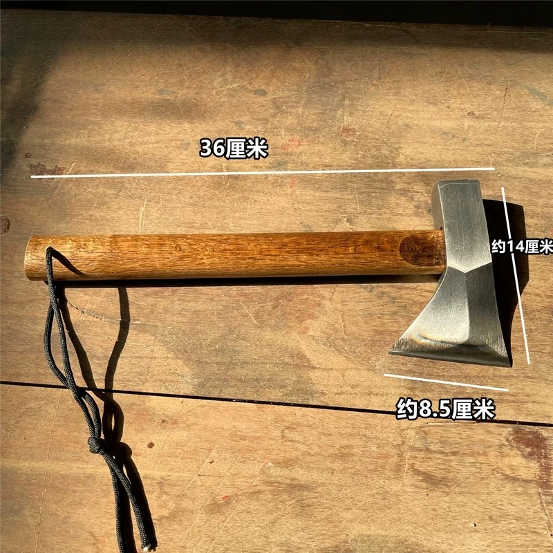 NEW Hand Forged Quenched Wooden Handle Axe Portable Outdoor Emergency Chopping Wood Household Self-defense EDC Tool - view 2