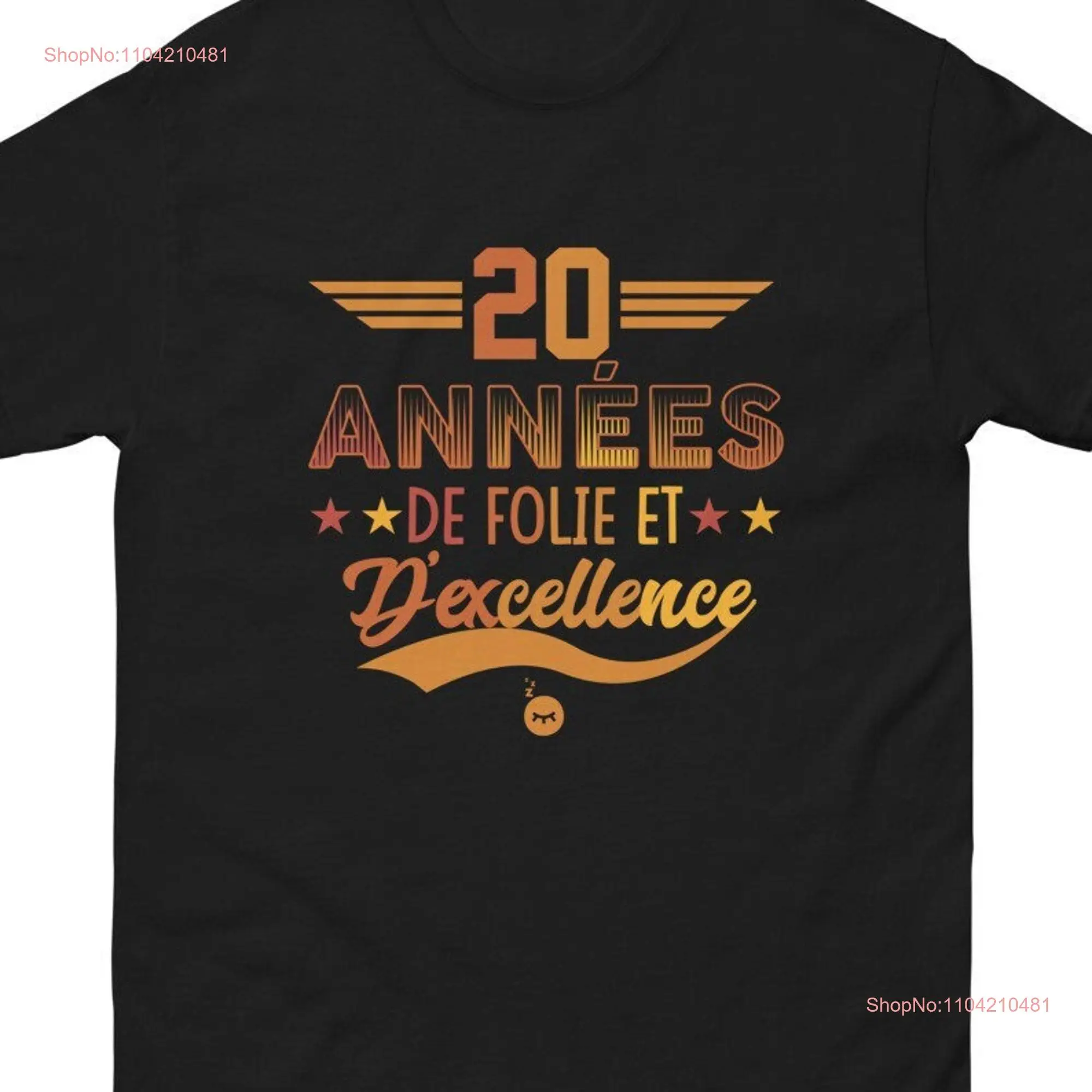 T shirt Anniversary 20 Years Retro of foli and excellence long or short sleeves