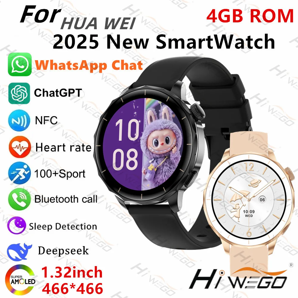 

2025 Новинка для смарт-часов OPPO AMOLED 4 ГБ ПЗУ Мужские спортивные часы Местное видео Пользовательские циферблаты NFC Смарт-часы с пульсометром и кислородом в крови