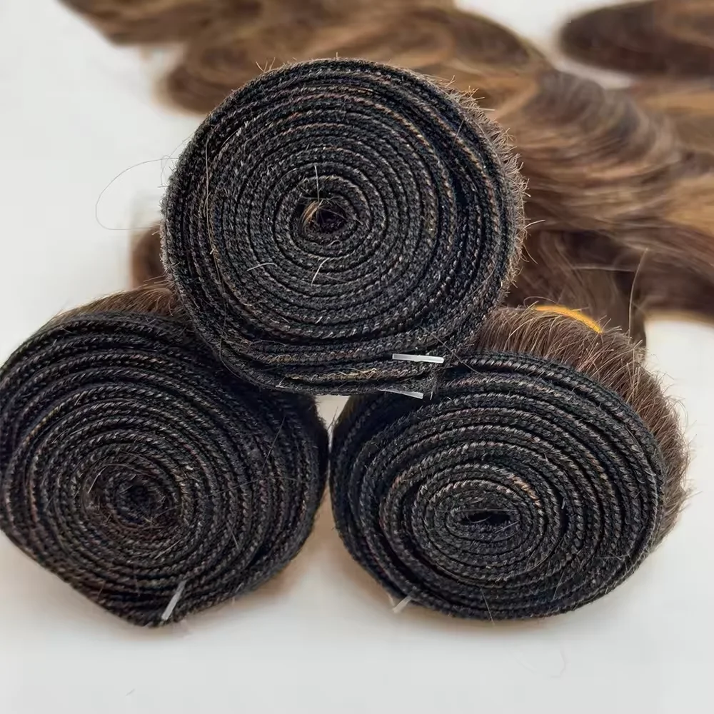 16A 4/27 Evidenziare Bundles Capelli Umani Dell'onda Del Corpo 4/5/6 Bundles Ombre Miele Marrone Colorato Capelli Umani Brasiliani di Remy Estensione Dei Capelli