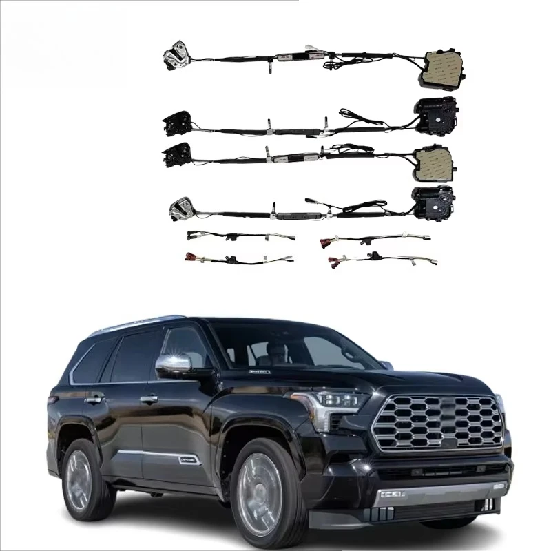 

Комплекты для дооснащения дверной системой с электроприводом и функцией плавного закрывания (Soft Close) для внедорожников Toyota Sequoia XK80 2023 года выпуска, аналог OEM приводов замков