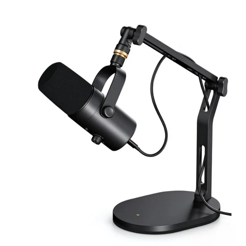 Desktop Microphone Stand With Phone Holder Live Streaming Video Mic Bracket For PC Laptop