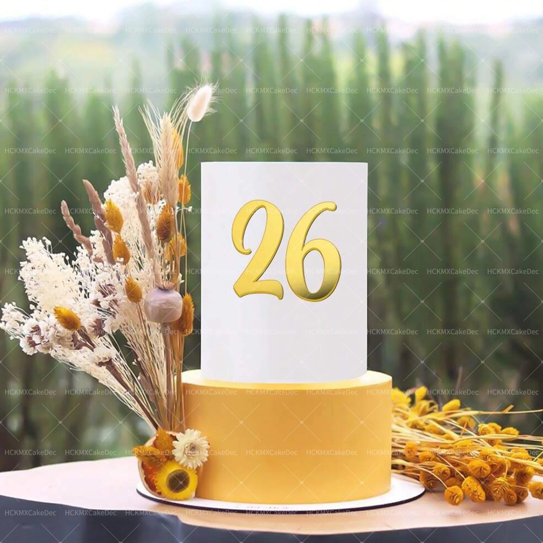 1set Digital 0-9 Gold Schwarz Acryl Kuchen Dekoration DIY Personalisierte Hochzeit Geburtstag Party Kuchen Dekoration – Detail 4
