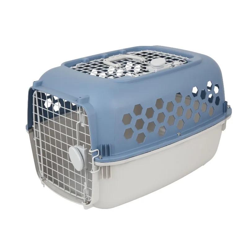 

Vibrant Life Kennel for Dogs & Cats, Durable Plastic, Two Door Openings, Blue, Maximum Pet Weight 30 lbs, 24" L x 16.5" W x 14.5"H