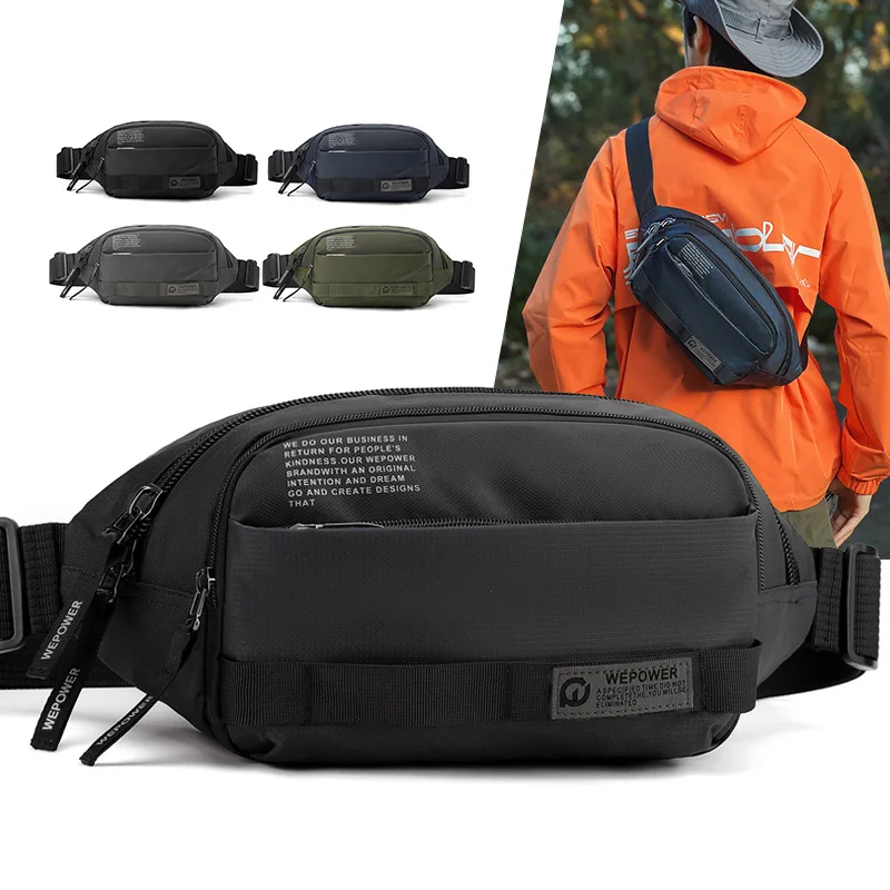 

Мужская поясная сумка, простая нагрудная сумка через плечо, спортивная дорожная водонепроницаемая нагрудная сумка большой вместимости