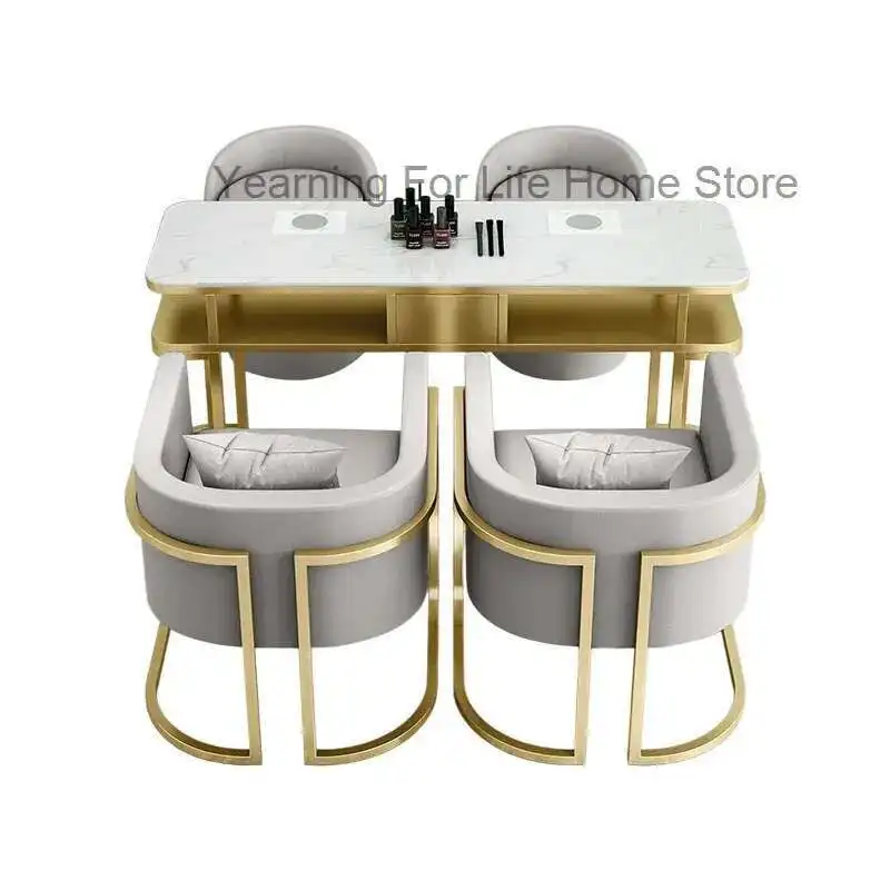 

European Dust Nail Table Manicure Workstation Polish Luxury Nail Table Cabinets Yoocel Tavolo Per Unghie Salon Furniture