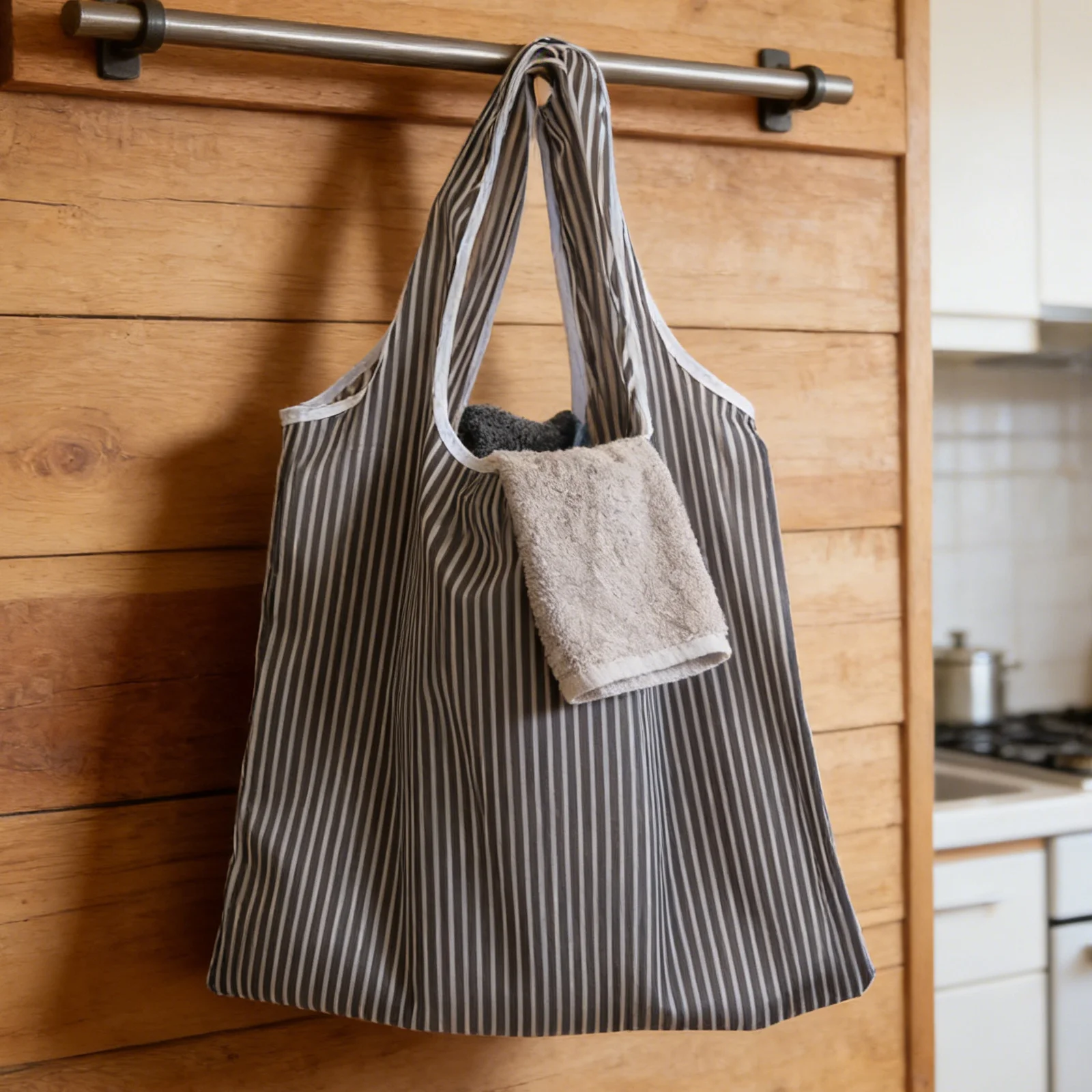 

4Pcs Foldable Shopping Bags Large Reusable Grocery Totes Heavy Duty Polyester Folding Portable Tote Bags for Supermarket Travel