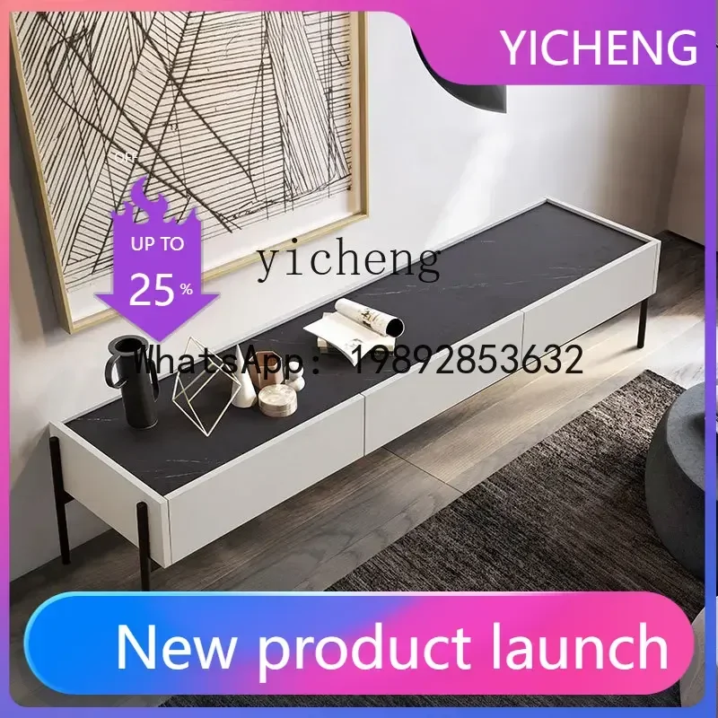 

CJ5 Nordic TV Cabinet and Tea Table Combination Floor Cabinet Marbling Hall Cabinet Locker