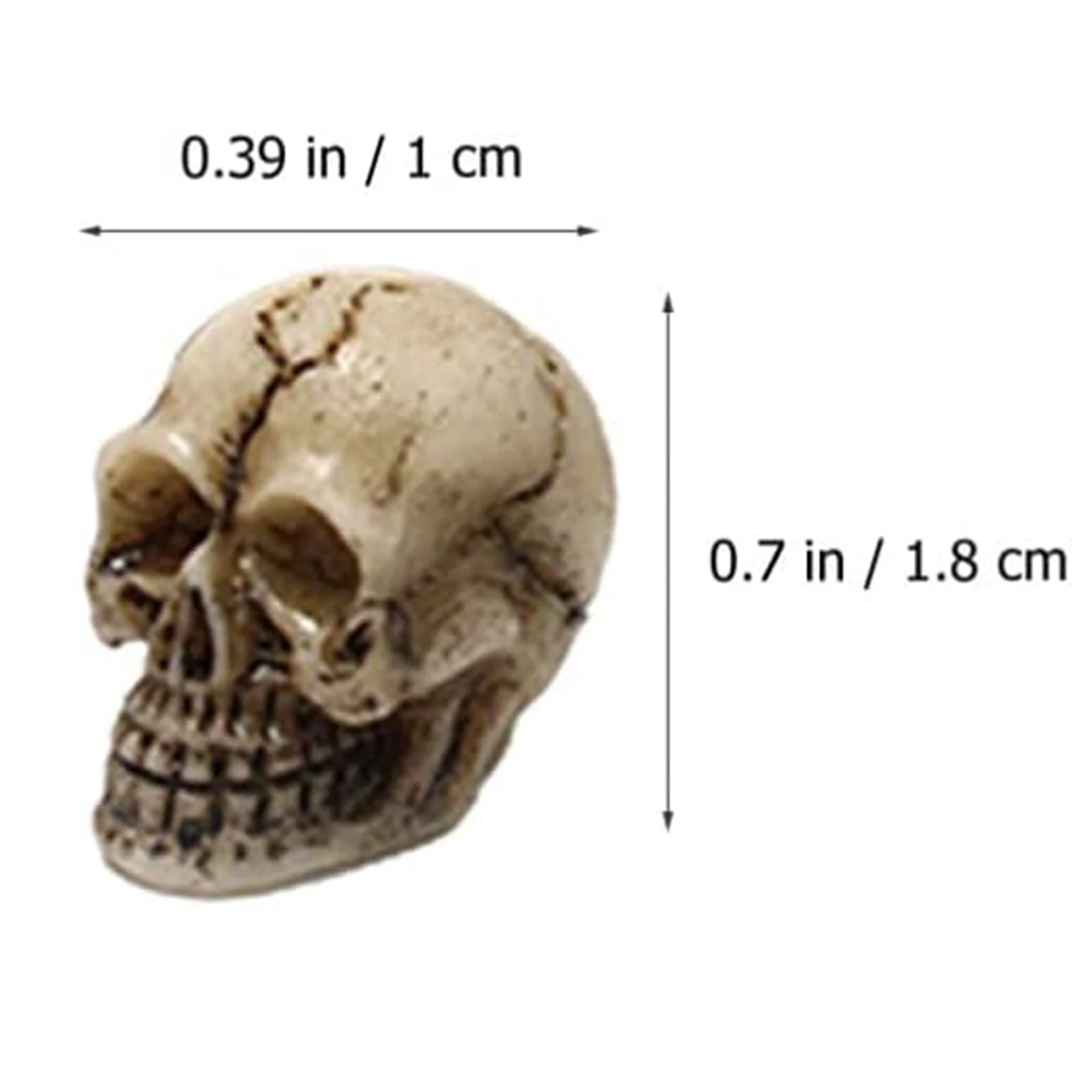 Miniature Skull Figures Realistic Halloween Decorations for Party Guests, 20pcs Resin Horror Head Statues Desk Ornaments