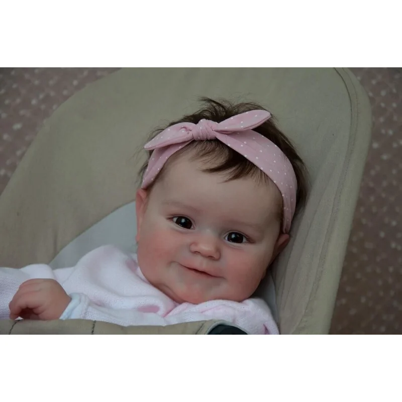 50CM Maddie Reborn Baby Doll Newborn Girl Bebe Reborn Reallista Soft Touch Cloth Body with Hand-Rooted Hair Doll Boneca Doll