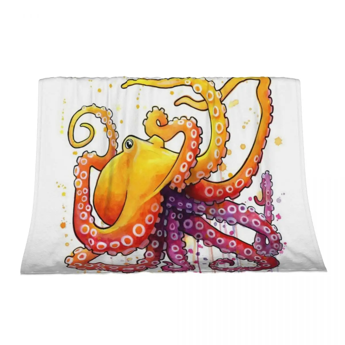 

Octopus Sunrise Throw Blanket halloween christmas gifts Thin Blankets