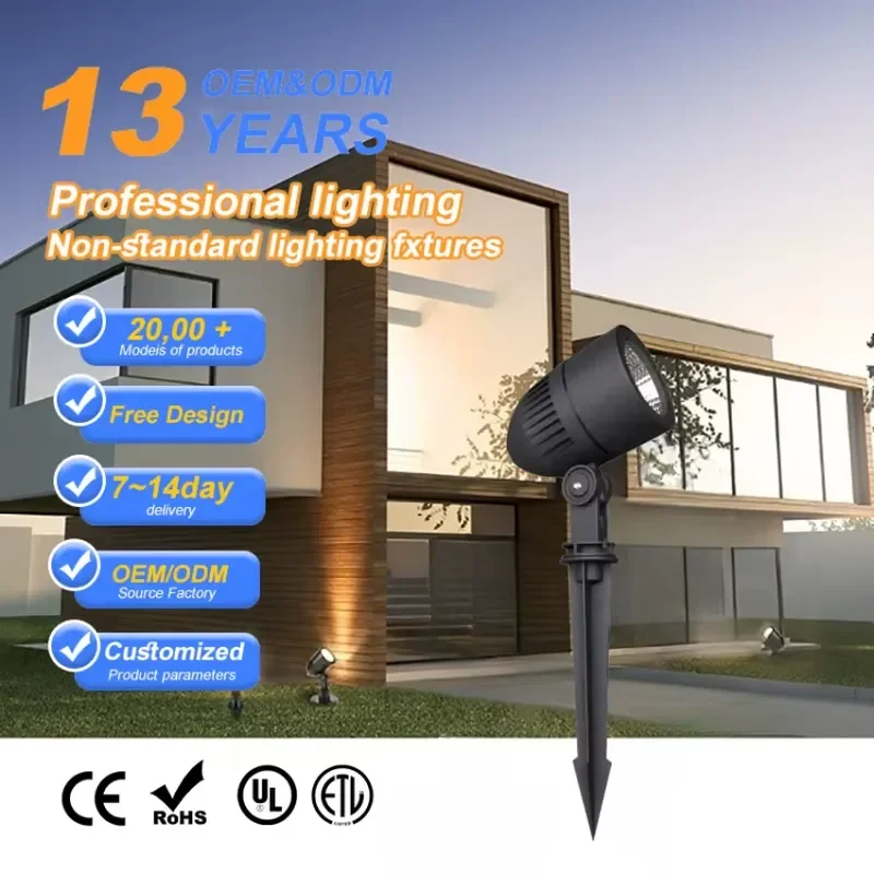 Hot Sales LED Warm White 3000K AC Aluminum Outdoor Garden Spot Lights for Spike Stand 3-Year Warranty IP65 Rated 15-36 Beam