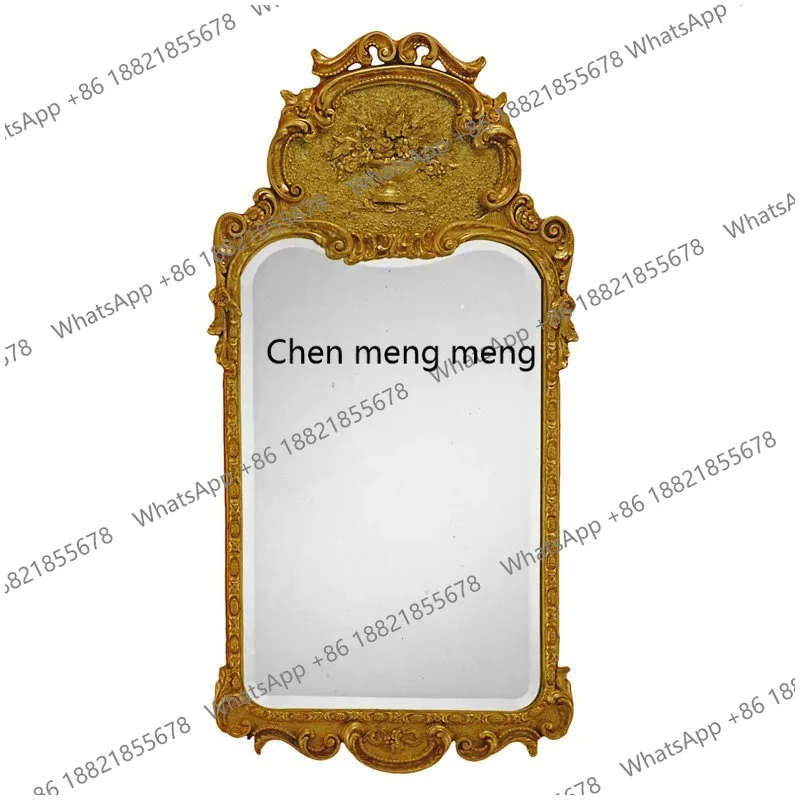 A182 Custom American carved high-end decorative mirror living room fireplace mirror home wall mounted makeup mirror
