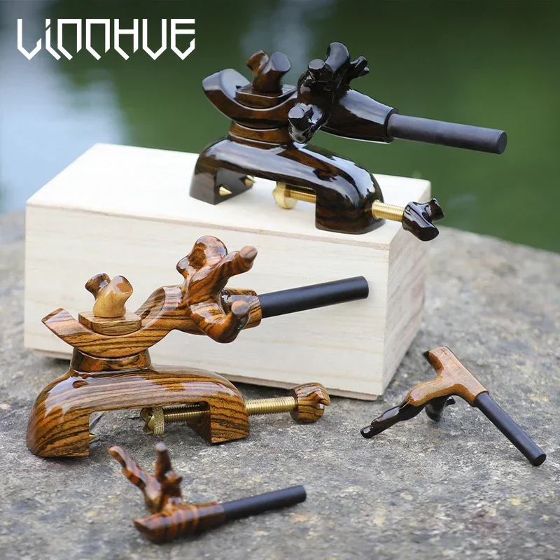 LINNHUE Fishing Rod Holder Adjustable Wooden Japanese-Style Fish Rod Fishing Asian element Accessories Bracket Fishing Rack Tool